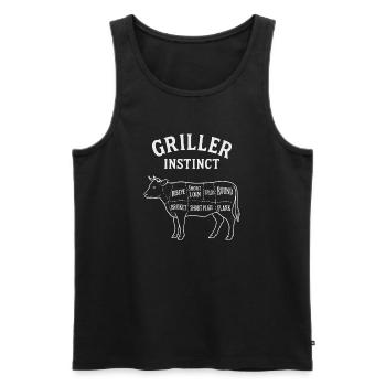 Griller Instinct – BBQ-Shirt für echte Grillfans - Männer Premium Bio Tank Top - Schwarz - Vorne - Michal (187cm)