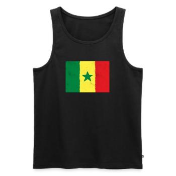 Drapeau du Sénégal - Débardeur bio Premium Homme - noir - Devant - AI Model Male 178 light (178cm)