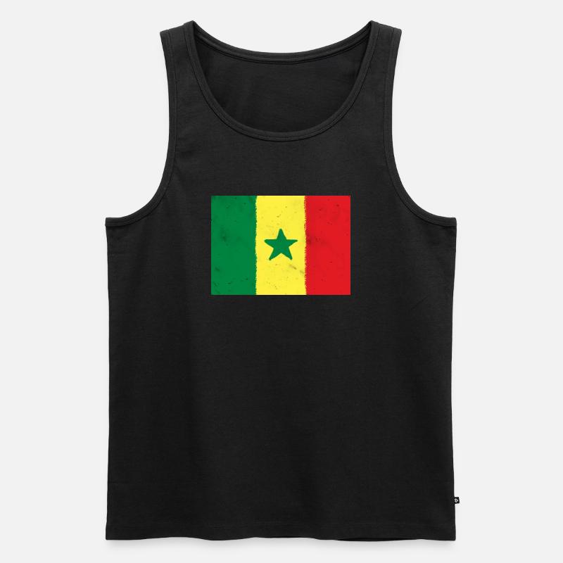 Flagge von Senegal - Männer Premium Bio Tank Top - Schwarz