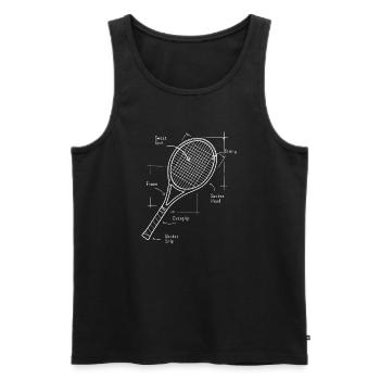Raquette de tennis Science Raquette de tennis - Débardeur bio Premium Homme - noir - Devant - Michal (187cm)