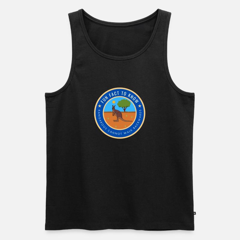 Kangaroos cannot walk backwards - Men's Premium Organic Tank Top - black
