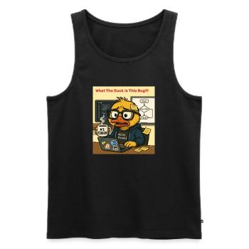 Funny Coding Duck Illustration - Men's Premium Organic Tank Top - black - Front - AI Model Male 178 light (178cm)