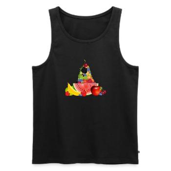 Bunte Früchtepyramide mit Wassermelone - Männer Premium Bio Tank Top - Schwarz - Vorne - AI Model Male 178 light (178cm)