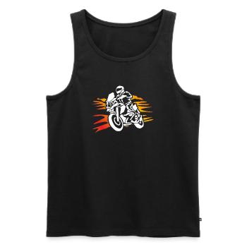 Biker Shirt Motorcyclist - Men's Premium Organic Tank Top - black - Front - AI Model Male 178 light (178cm)