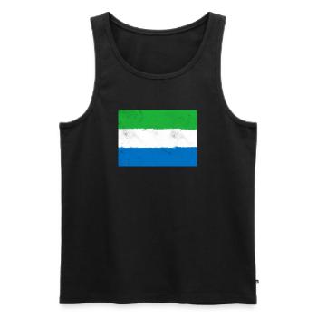Flagge von Sierra Leone - Männer Premium Bio Tank Top - Schwarz - Vorne - AI Model Male 178 light (178cm)
