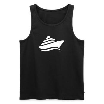 Minimalistische Kreuzfahrt Schiffsreise Silhouette - Männer Premium Bio Tank Top - Schwarz - Vorne - AI Model Male 178 light (178cm)