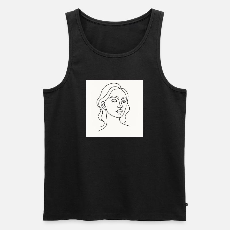 Die gezeichnete Lady - Männer Premium Bio Tank Top - Schwarz