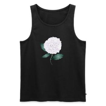 White hydrangea blossom – elegance and lightness - Men's Premium Organic Tank Top - black - Front - Michal (187cm)