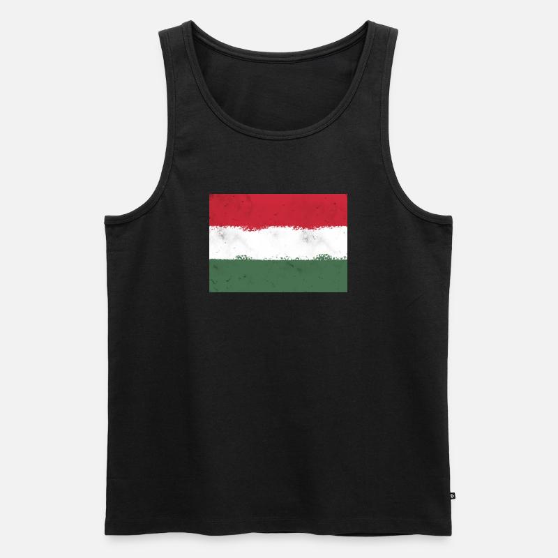 Flagge von Ungarn - Männer Premium Bio Tank Top - Schwarz
