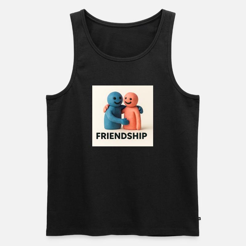 Liebenswerte Freundschaft Tonfiguren - Männer Premium Bio Tank Top - Schwarz