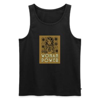 Woman Power – Sunflower Girl Clipart - Men's Premium Organic Tank Top - black - Front - Michal (187cm)