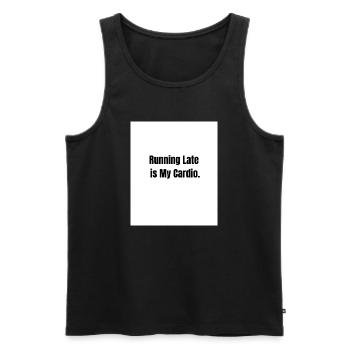 Running Late – Fitness Level: Zero - Débardeur bio Premium Homme - noir - Devant - AI Model Male 178 light (178cm)