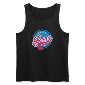 Beer Pong und Becher - Männer Premium Bio Tank Top - Schwarz - Vorne - Michal (187cm)