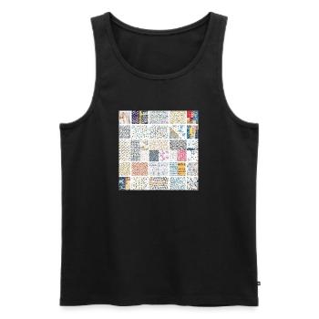 Abstract Mosaic Pattern Art Collection - Men's Premium Organic Tank Top - black - Front - Michal (187cm)
