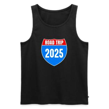 Road Trip 2025 Summer Vacation - Men's Premium Organic Tank Top - black - Front - AI Model Male 178 light (178cm)