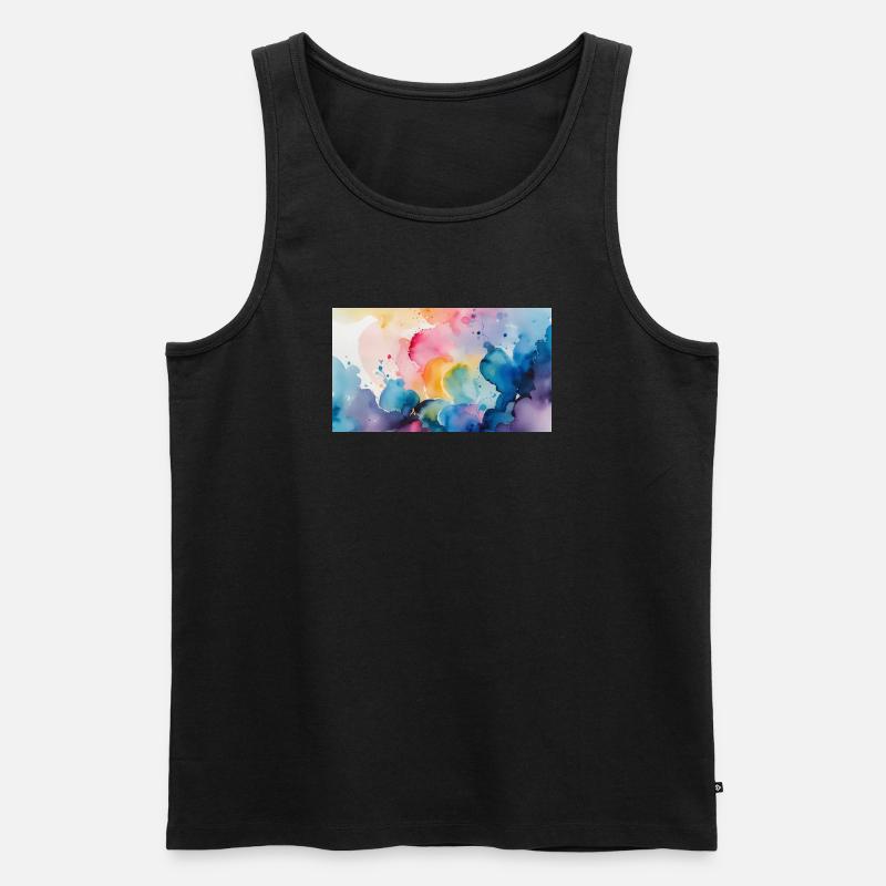 Aquarellfarben Explosion Kunst Design - Männer Premium Bio Tank Top - Schwarz