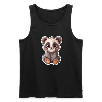 Cute Panda Bear - Men's Premium Organic Tank Top - black - Front - Michal (187cm)