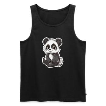 Cute Panda Bear - Men's Premium Organic Tank Top - black - Front - Michal (187cm)