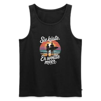 You Coast He Wanted Sea Beach Love Wave Surfer - Men's Premium Organic Tank Top - black - Front - Michal (187cm)
