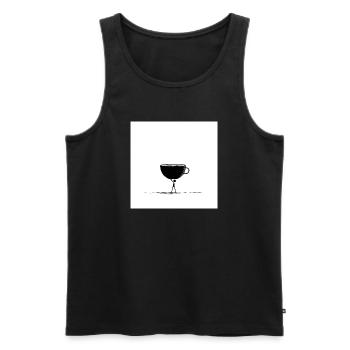 Schwarz wie meine Seele – Kaffee first! - Männer Premium Bio Tank Top - Schwarz - Vorne - Michal (187cm)