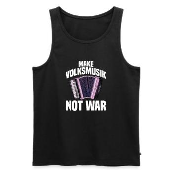 Akkordeon - Make Volksmusik not War - Männer Premium Bio Tank Top - Schwarz - Vorne - Michal (187cm)