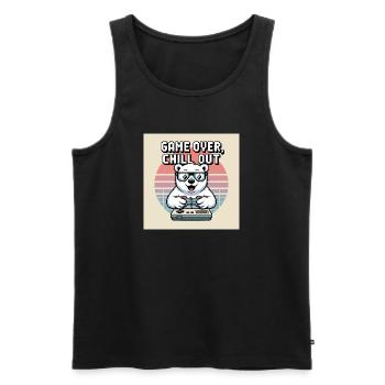 Panda Gaming Chill Out T-Shirt - Men's Premium Organic Tank Top - black - Front - AI Model Male 178 light (178cm)