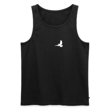 Colombe blanche Colombe de la paix Silhouette Pocket Design - Débardeur bio Premium Homme - noir - Devant - AI Model Male 178 light (178cm)