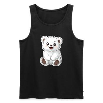 Polar Bear Illustration – Arctic Animal Motif - Men's Premium Organic Tank Top - black - Front - AI Model Male 178 light (178cm)
