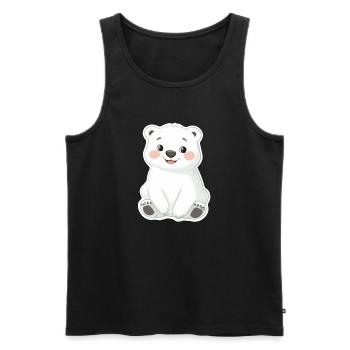 Polar Bear Illustration – Arctic Animal Motif - Men's Premium Organic Tank Top - black - Front - AI Model Male 178 light (178cm)