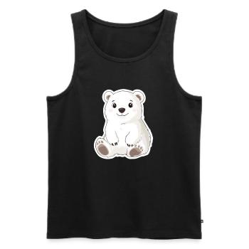 Polar Bear Illustration – Arctic Animal Motif - Men's Premium Organic Tank Top - black - Front - AI Model Male 178 light (178cm)