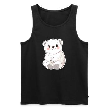 Polar Bear Illustration – Arctic Animal Motif - Men's Premium Organic Tank Top - black - Front - AI Model Male 178 light (178cm)