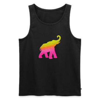 Yoga Éléphant Aquarelle Coloré Inde om Namaste - Débardeur bio Premium Homme - noir - Devant - AI Model Male 178 light (178cm)