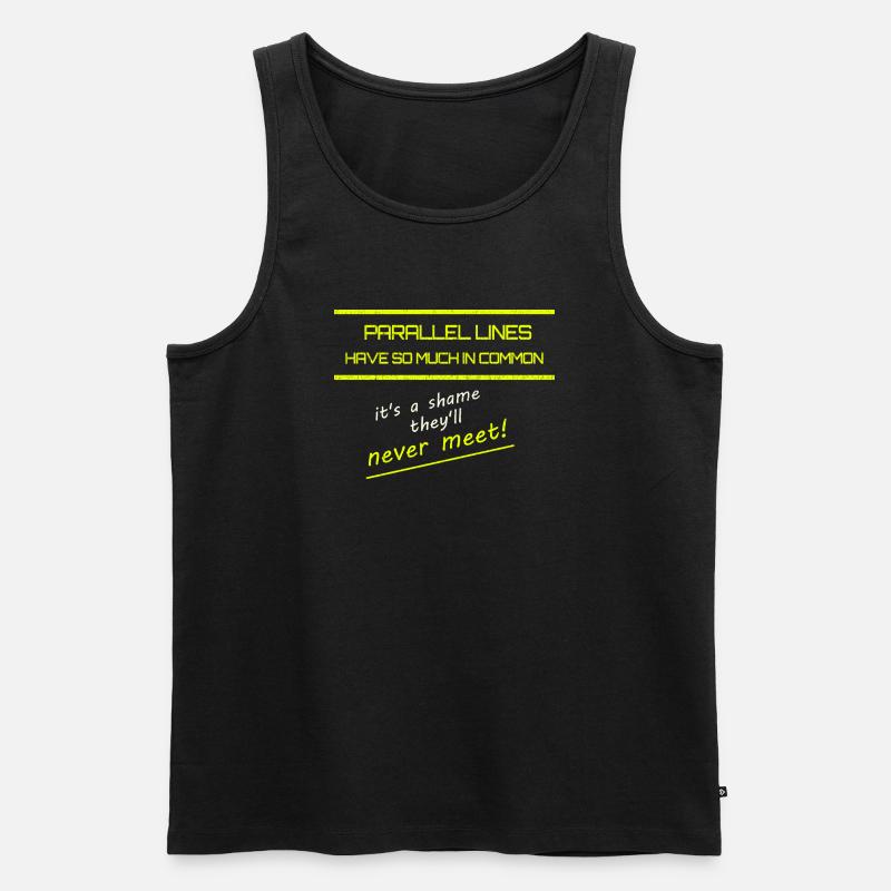Funny Parallel Lines Math Tee - Men's Premium Organic Tank Top - black