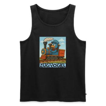 Zugvogel by Rico Beck - Männer Premium Bio Tank Top - Schwarz - Vorne - AI Model Male 178 light (178cm)
