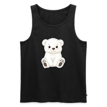 Polar Bear Illustration – Arctic Animal Motif - Men's Premium Organic Tank Top - black - Front - AI Model Male 178 light (178cm)
