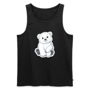 Polarbär Illustration – Arktisches Tiermotiv - Männer Premium Bio Tank Top - Schwarz - Vorne - AI Model Male 178 light (178cm)