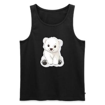 Polar Bear Illustration – Arctic Animal Motif - Men's Premium Organic Tank Top - black - Front - AI Model Male 178 light (178cm)