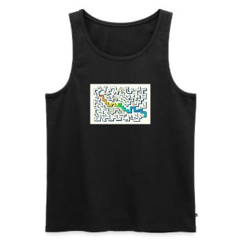Follow the Path - Men's Premium Organic Tank Top - black - Front - AI Model Male 178 light (178cm)