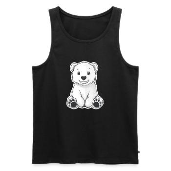 Polar Bear Illustration – Arctic Animal Motif - Men's Premium Organic Tank Top - black - Front - AI Model Male 178 light (178cm)
