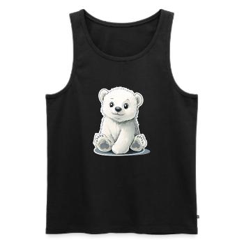 Polar Bear Illustration – Arctic Animal Motif - Men's Premium Organic Tank Top - black - Front - AI Model Male 178 light (178cm)