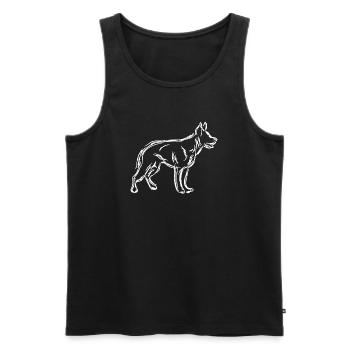 Chien de berger - Débardeur bio Premium Homme - noir - Devant - Michal (187cm)