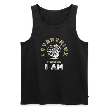 Brain Explosion Humor - Men's Premium Organic Tank Top - black - Front - AI Model Male 178 light (178cm)