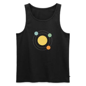 Orbite du Soleil Abstrait Print Design - Débardeur bio Premium Homme - noir - Devant - AI Model Male 178 light (178cm)