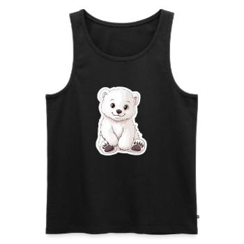 Polar Bear Illustration – Arctic Animal Motif - Men's Premium Organic Tank Top - black - Front - AI Model Male 178 light (178cm)