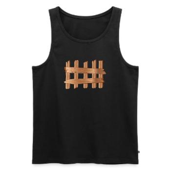 Rustikales Holzzaun Element Holzoptik Motiv - Männer Premium Bio Tank Top - Schwarz - Vorne - AI Model Male 178 light (178cm)