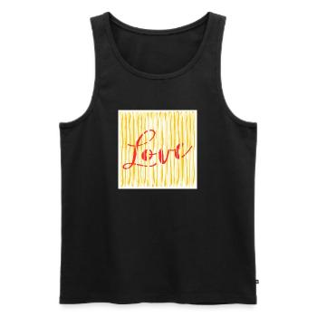 LOVE PASTA SPAGHETTI COOKING - Men's Premium Organic Tank Top - black - Front - AI Model Male 178 light (178cm)