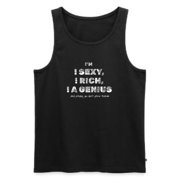 Boolean Joke – Funny Dev Tee - Men's Premium Organic Tank Top - black - Front - AI Model Male 178 light (178cm)