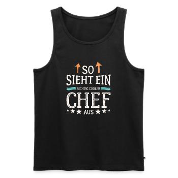 So sieht ein richtig cooler Chef aus - Männer Premium Bio Tank Top - Schwarz - Vorne - AI Model Male 178 light (178cm)