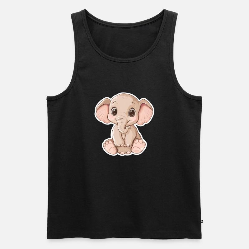 Elefant - Männer Premium Bio Tank Top - Schwarz