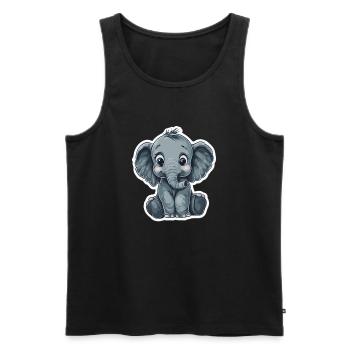 Éléphant mignon – idée cadeau pour les amoureux des animaux - Débardeur bio Premium Homme - noir - Devant - Michal (187cm)